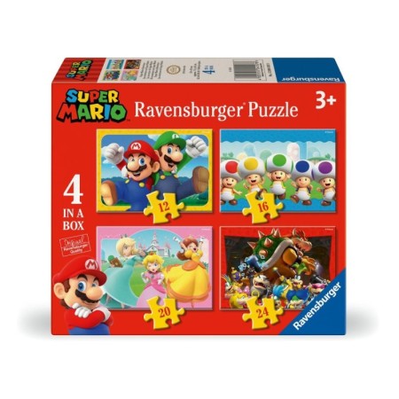 Ravensburger - Puzzle Super Mario 4 buc in cutie 12 16 20 24 piese Ravensburger - 1